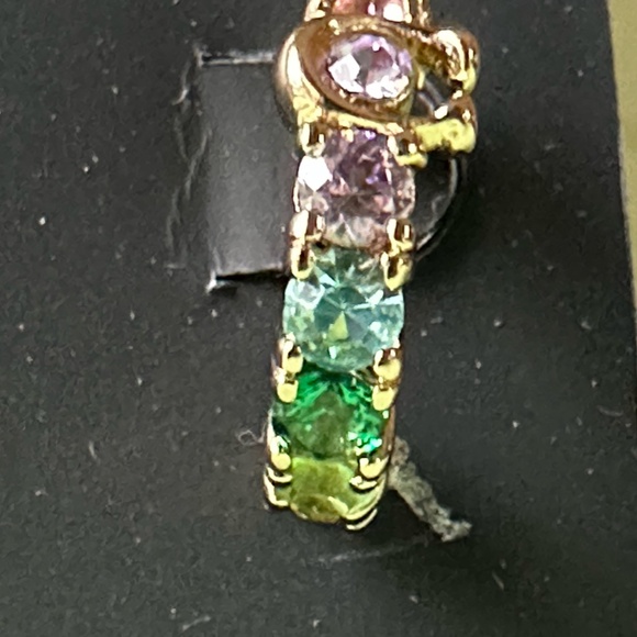 COACH SIGNATURE RAINBOW TENNIS HUGGIE EARRINGS:NWT RAINBOW CL260 - Picture 4 of 11